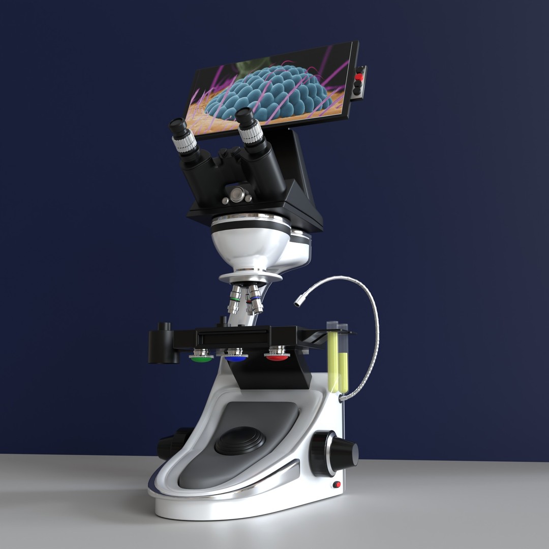 Microscope 3D Model – High Poly PBR Asset, Blender Format - View 23