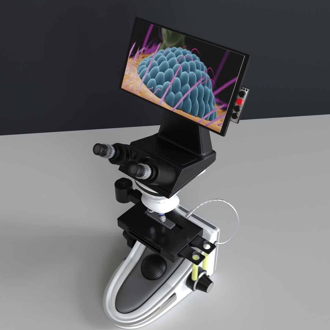 Microscope 3D Model – High Poly PBR Asset, Blender Format - View 24