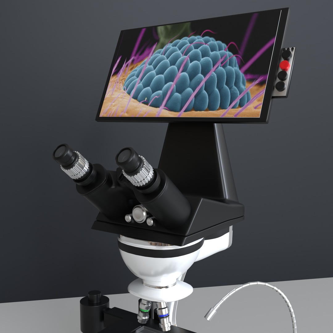 Microscope 3D Model – High Poly PBR Asset, Blender Format - View 25