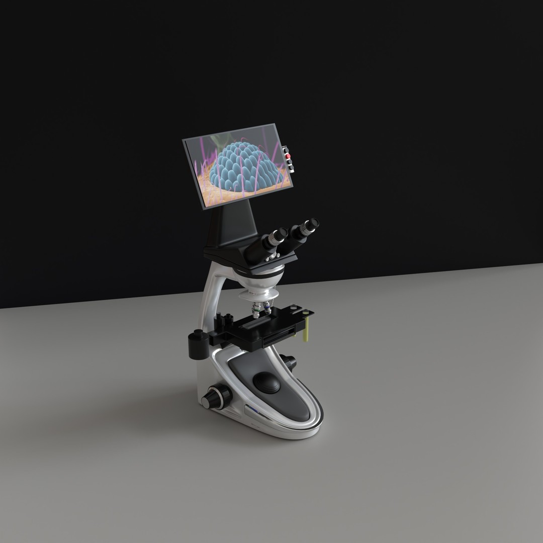 Microscope 3D Model – High Poly PBR Asset, Blender Format - View 3