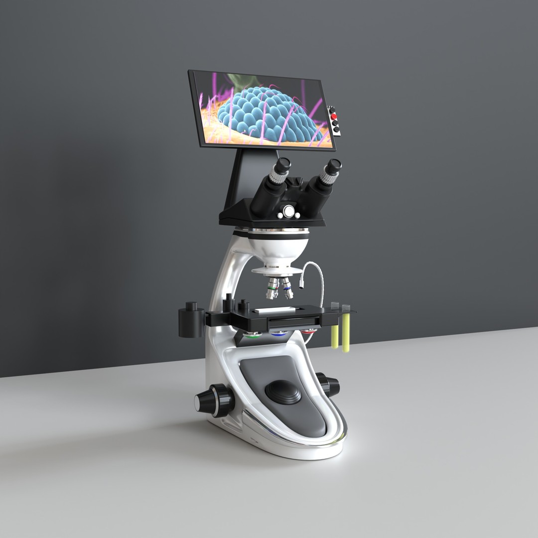 Microscope 3D Model – High Poly PBR Asset, Blender Format - View 4