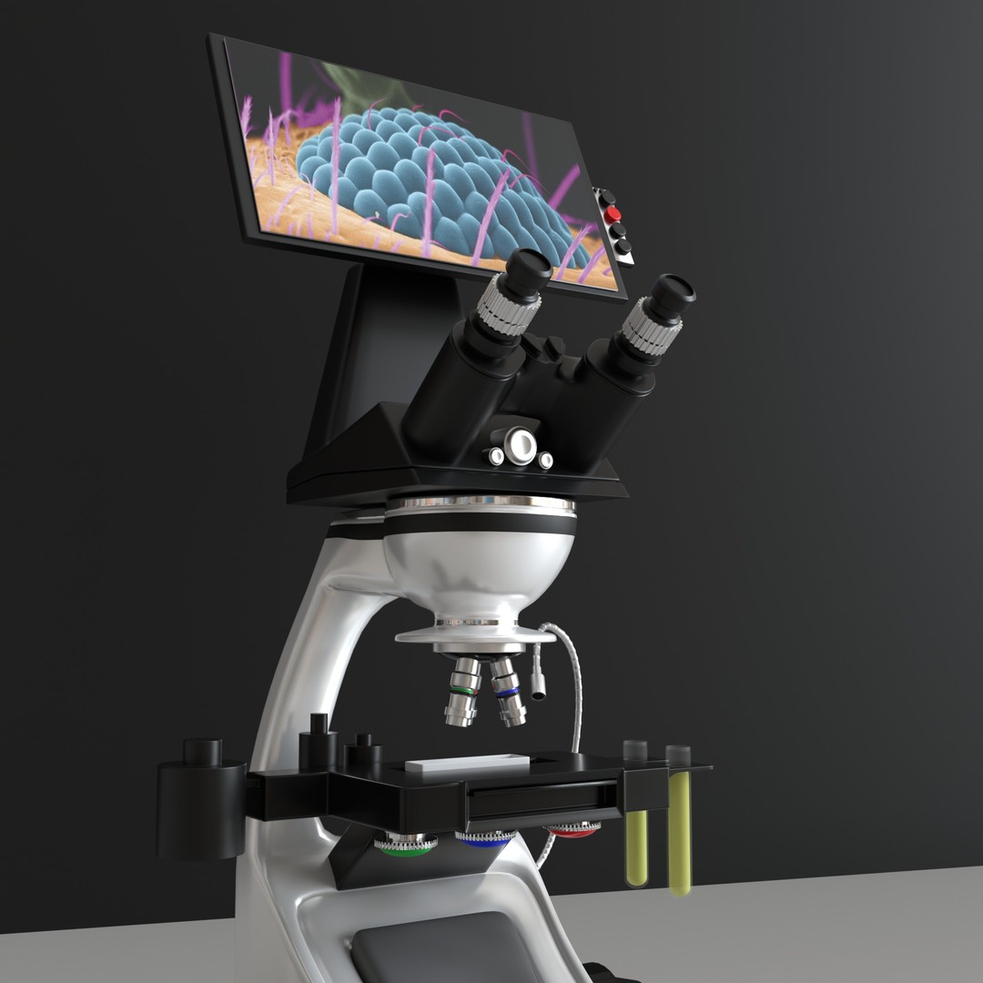 Microscope 3D Model – High Poly PBR Asset, Blender Format - View 5
