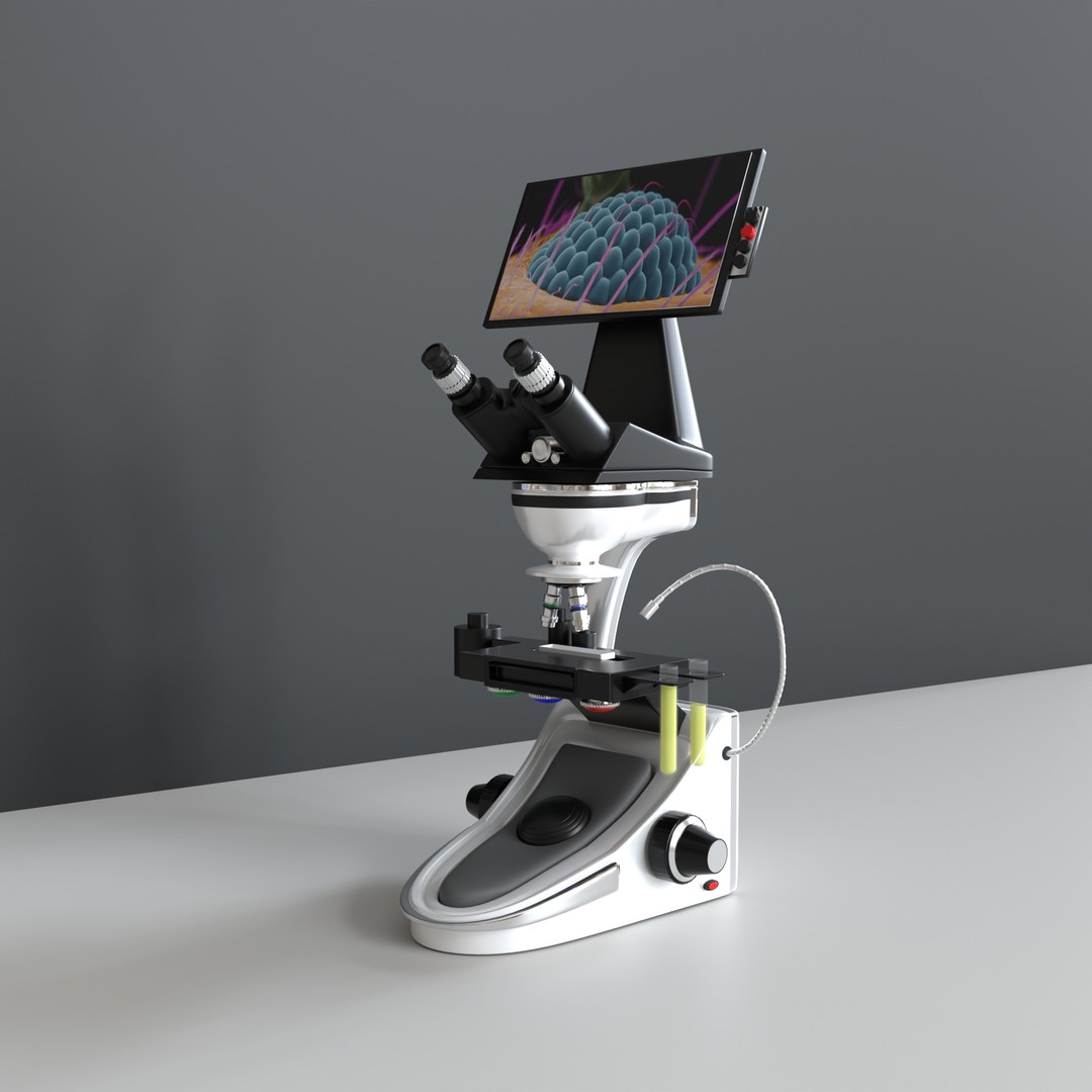 Microscope 3D Model – High Poly PBR Asset, Blender Format - View 7