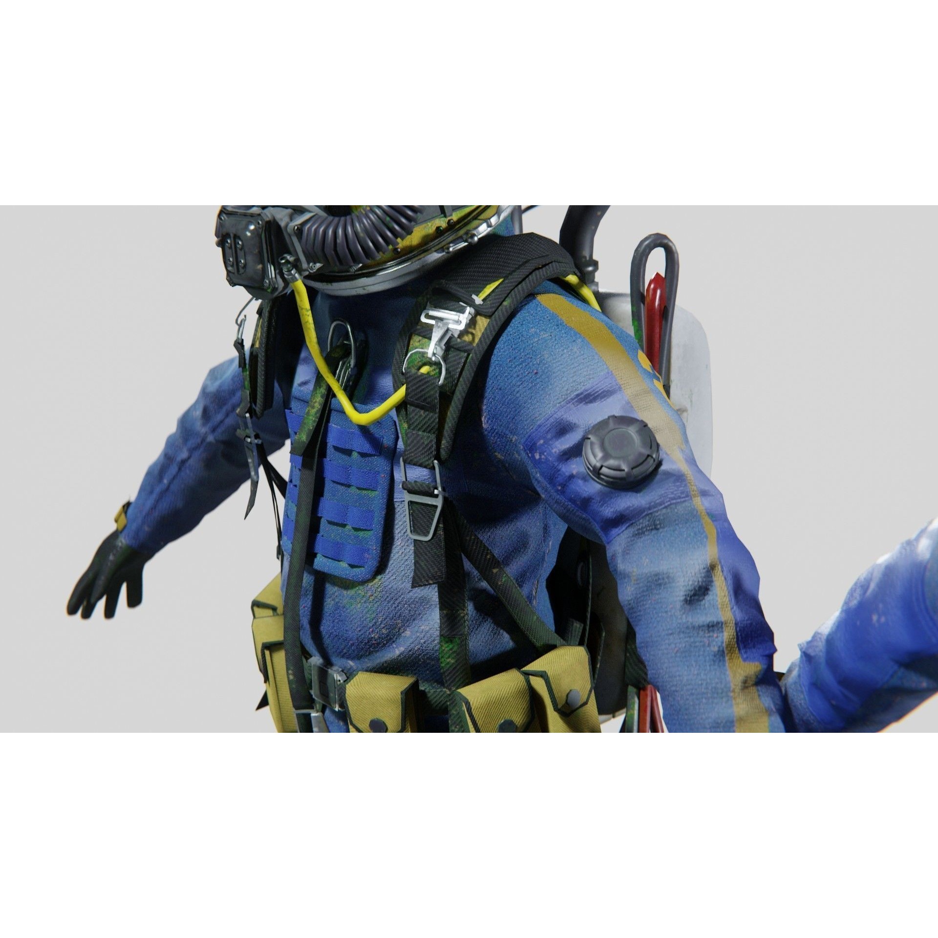 Modern Deep Sea Diving Suit - Low-Poly Game-Ready 3D Model - View 13