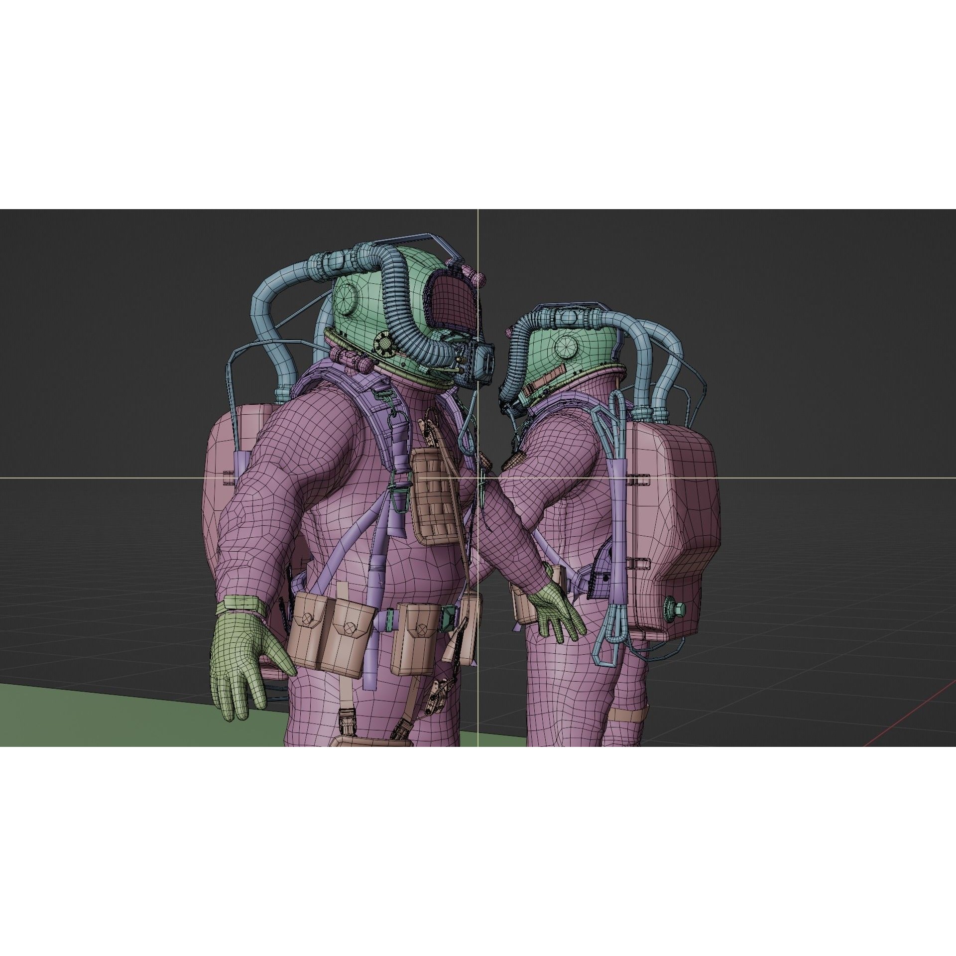 Modern Deep Sea Diving Suit - Low-Poly Game-Ready 3D Model - View 17