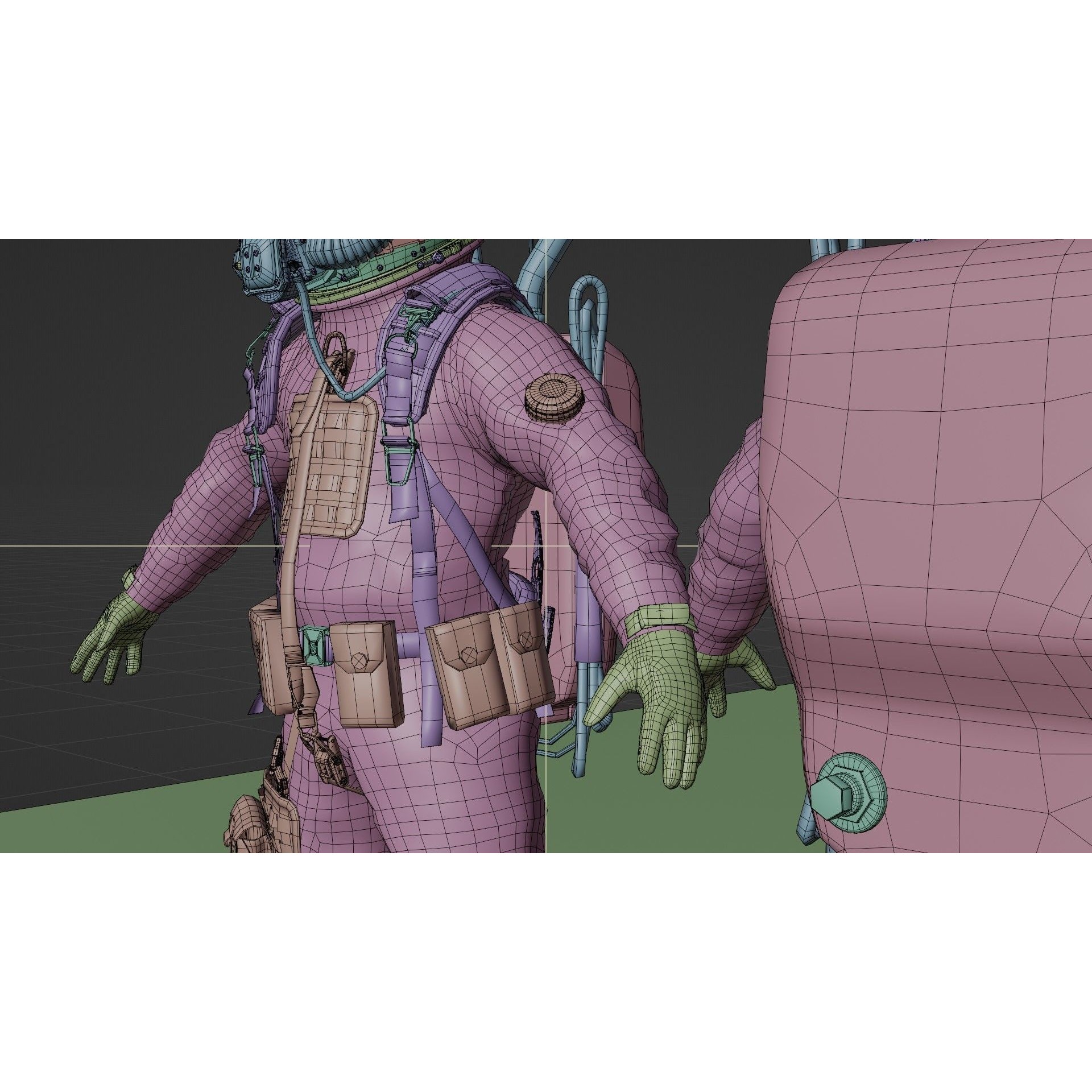 Modern Deep Sea Diving Suit - Low-Poly Game-Ready 3D Model - View 18