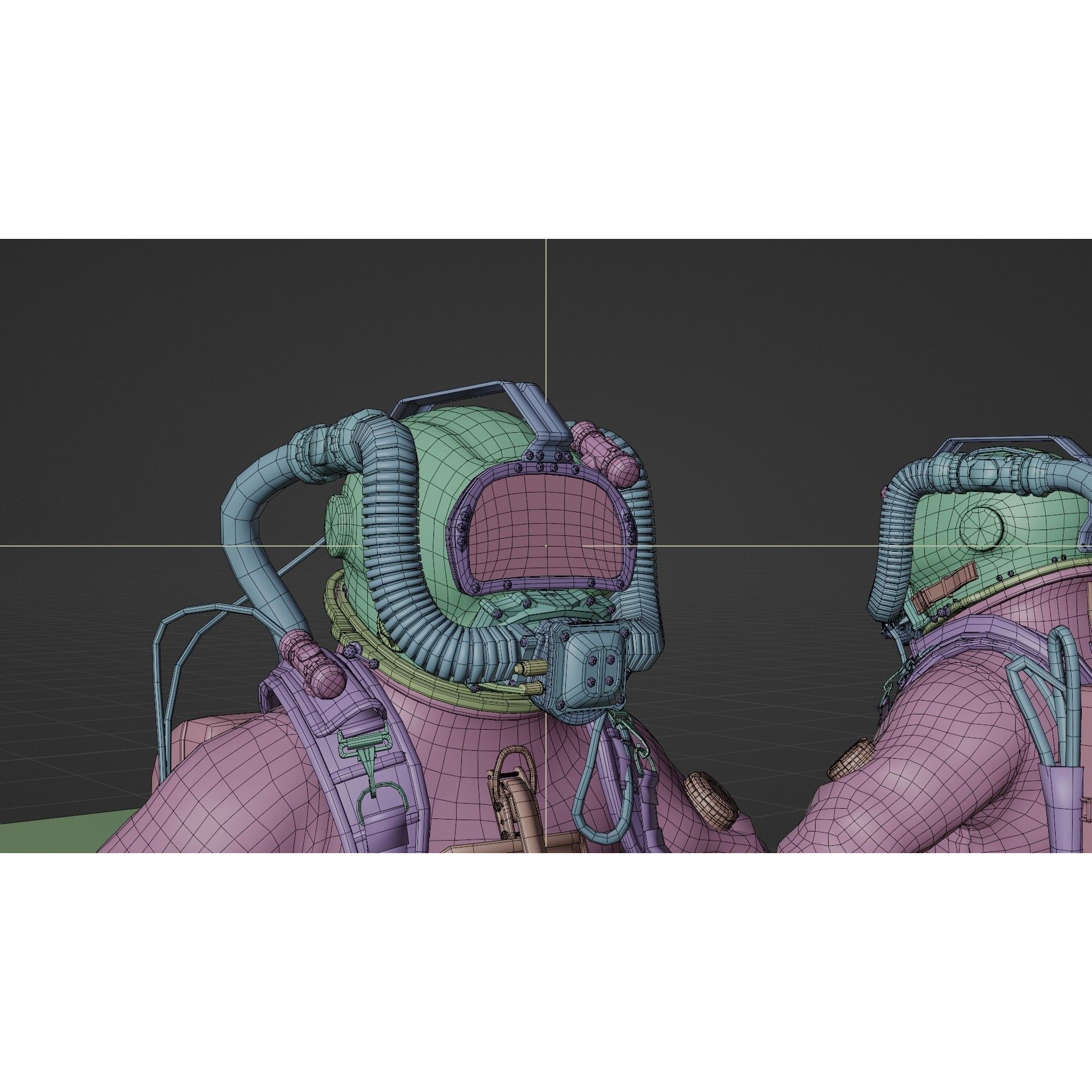 Modern Deep Sea Diving Suit - Low-Poly Game-Ready 3D Model - View 19
