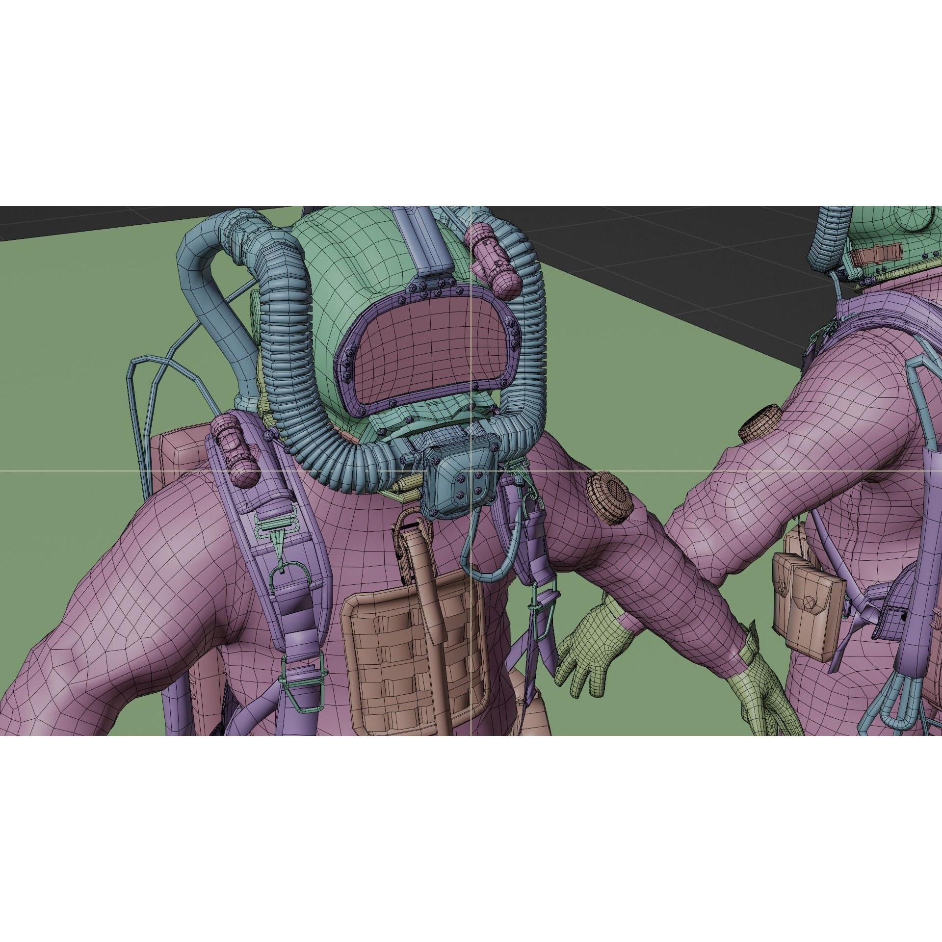 Modern Deep Sea Diving Suit - Low-Poly Game-Ready 3D Model - View 20