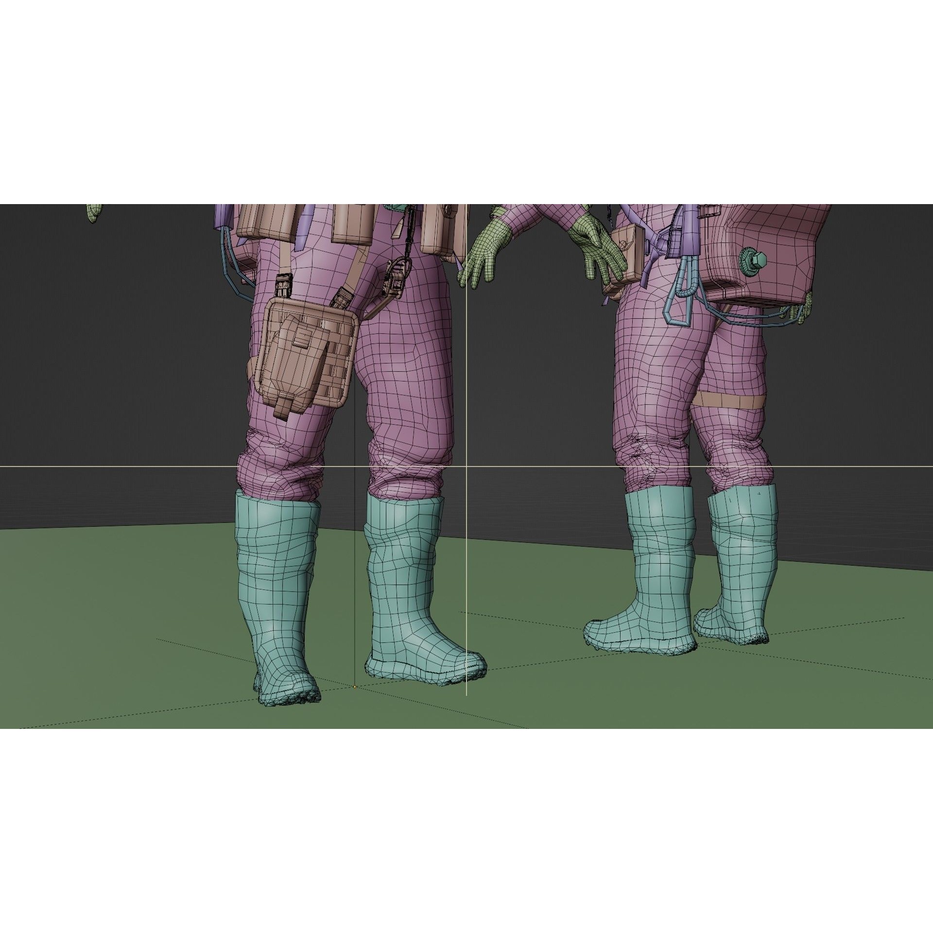 Modern Deep Sea Diving Suit - Low-Poly Game-Ready 3D Model - View 21