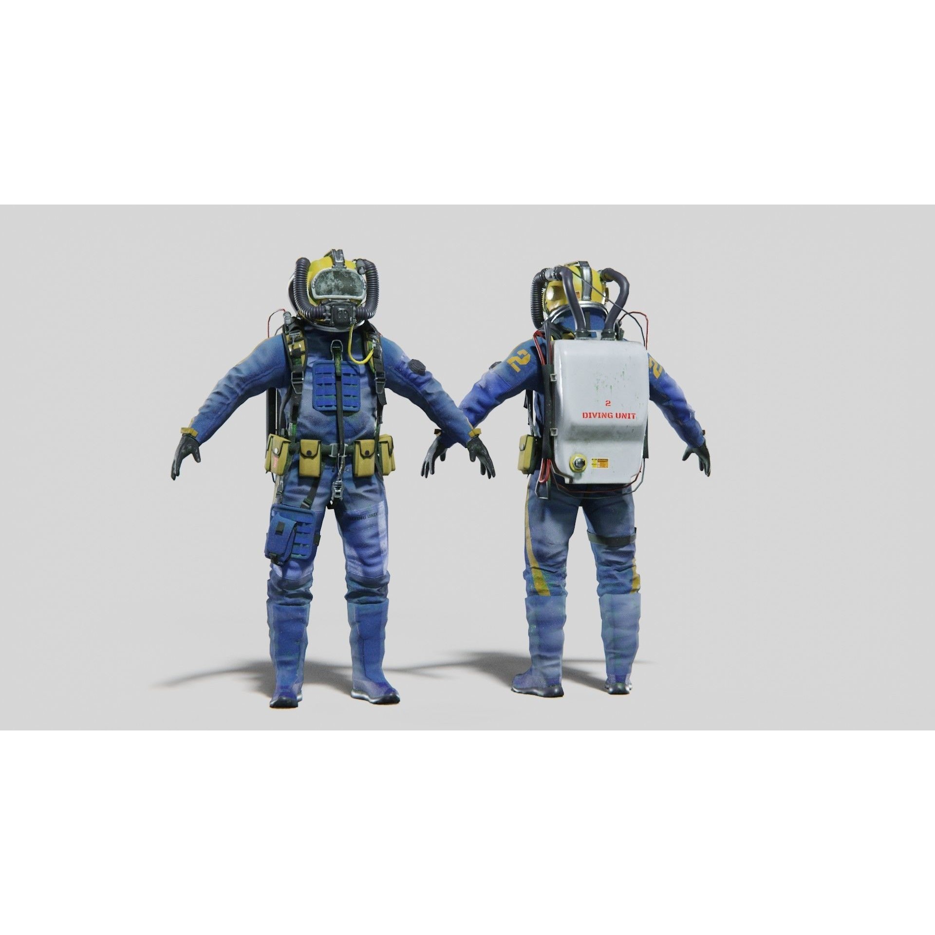 Modern Deep Sea Diving Suit - Low-Poly Game-Ready 3D Model - View 3