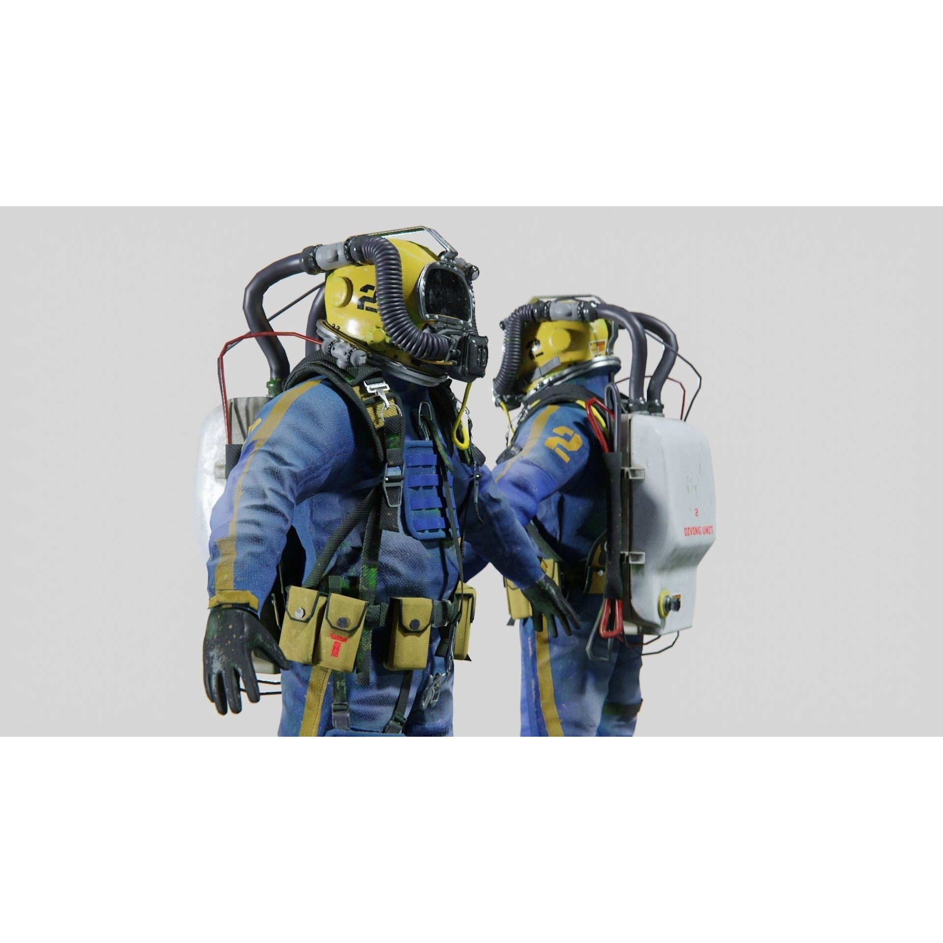 Modern Deep Sea Diving Suit - Low-Poly Game-Ready 3D Model - View 5