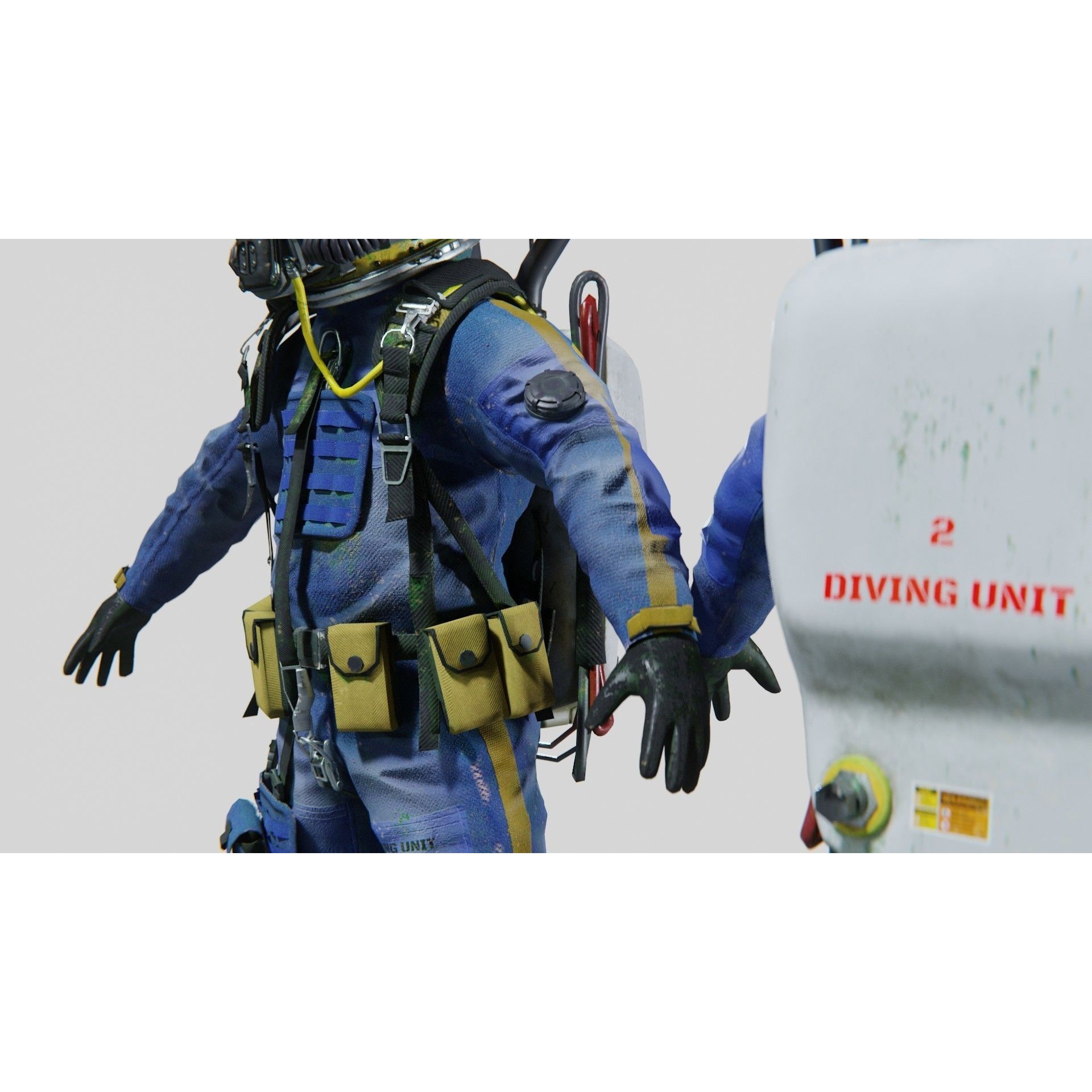 Modern Deep Sea Diving Suit - Low-Poly Game-Ready 3D Model - View 6