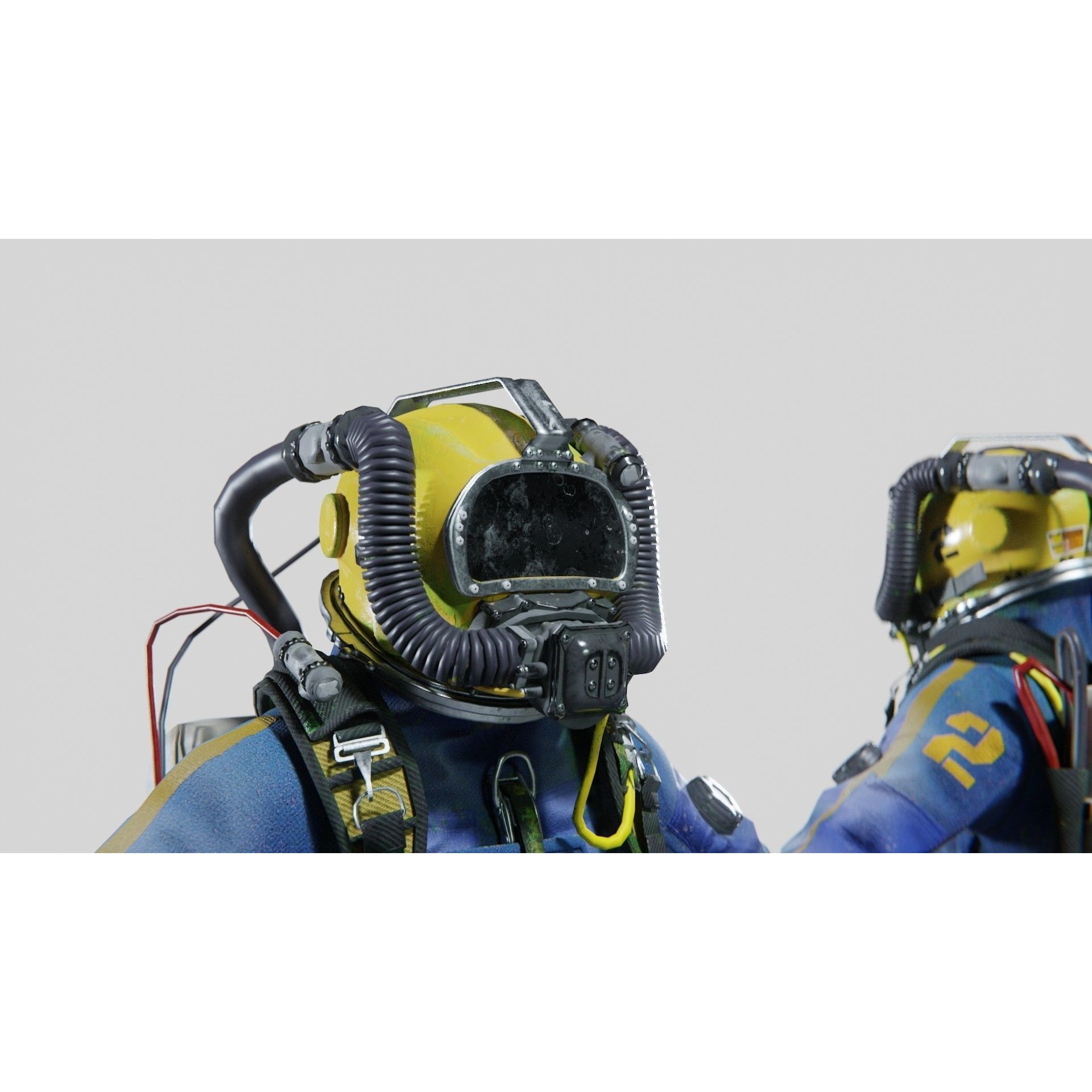 Modern Deep Sea Diving Suit - Low-Poly Game-Ready 3D Model - View 7