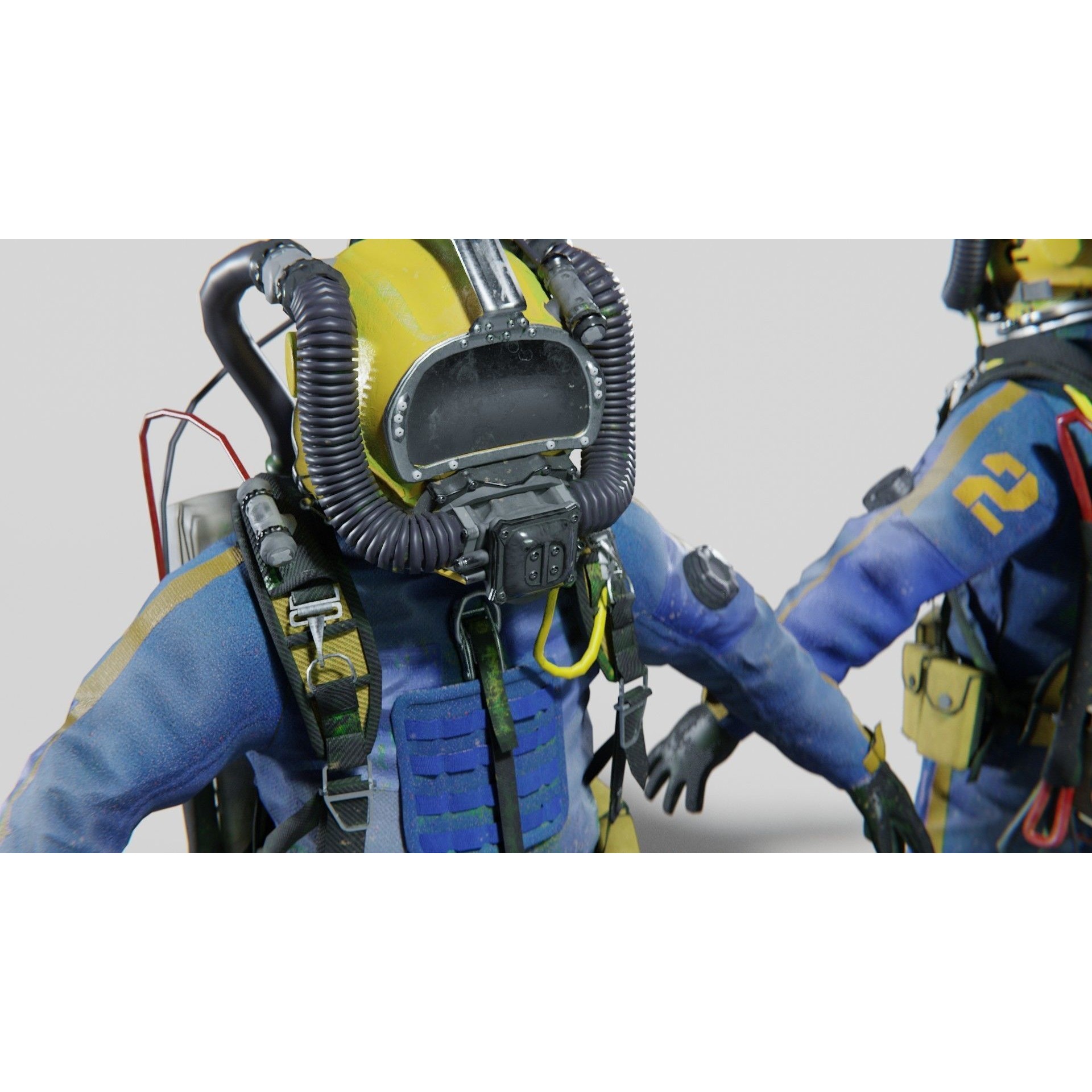 Modern Deep Sea Diving Suit - Low-Poly Game-Ready 3D Model - View 8