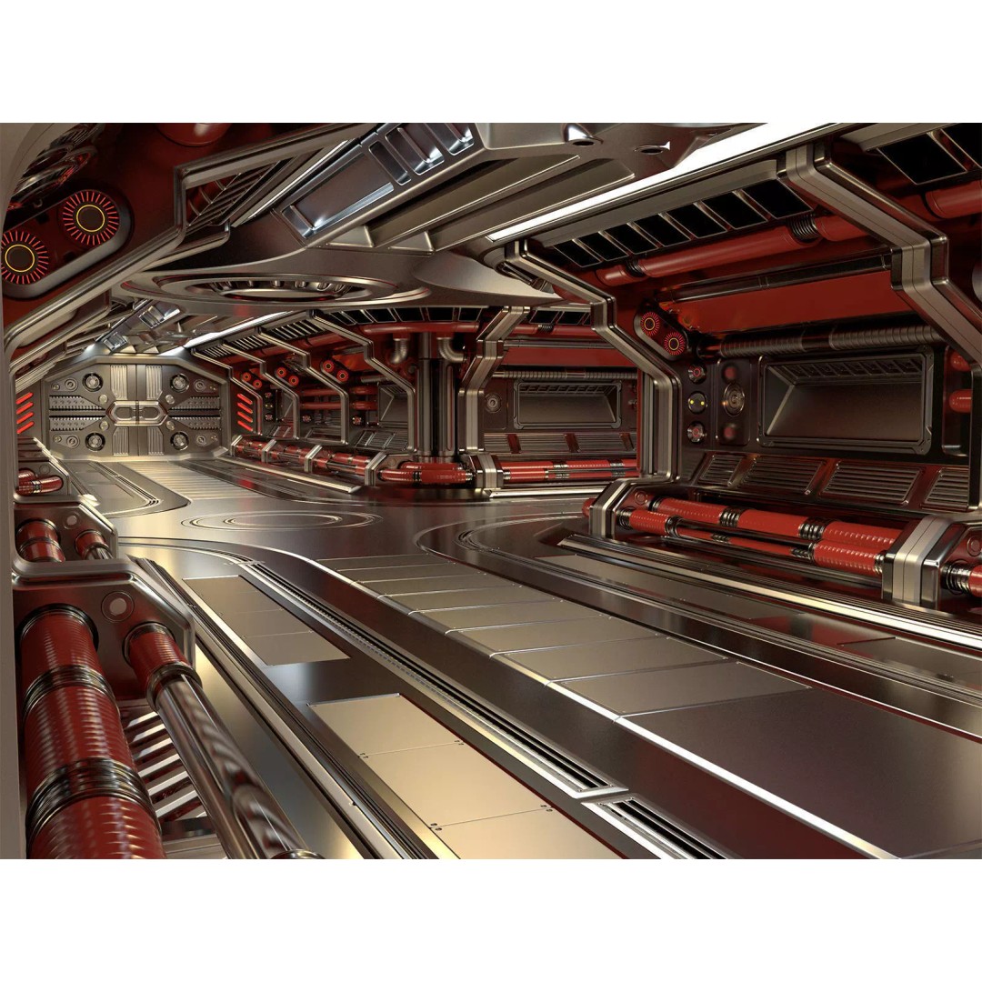 Sci-Fi Modular Corridor 3D Model – Standard Edition, FBX & OBJ - View 2