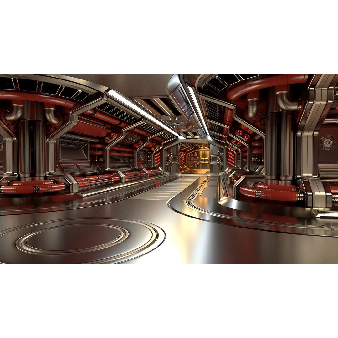 Sci-Fi Modular Corridor 3D Model – Standard Edition, FBX & OBJ - View 5