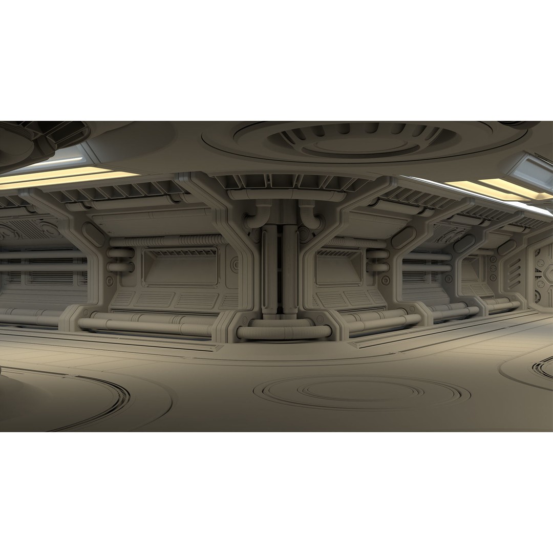 Sci-Fi Modular Corridor 3D Model – Standard Edition, FBX & OBJ - View 7