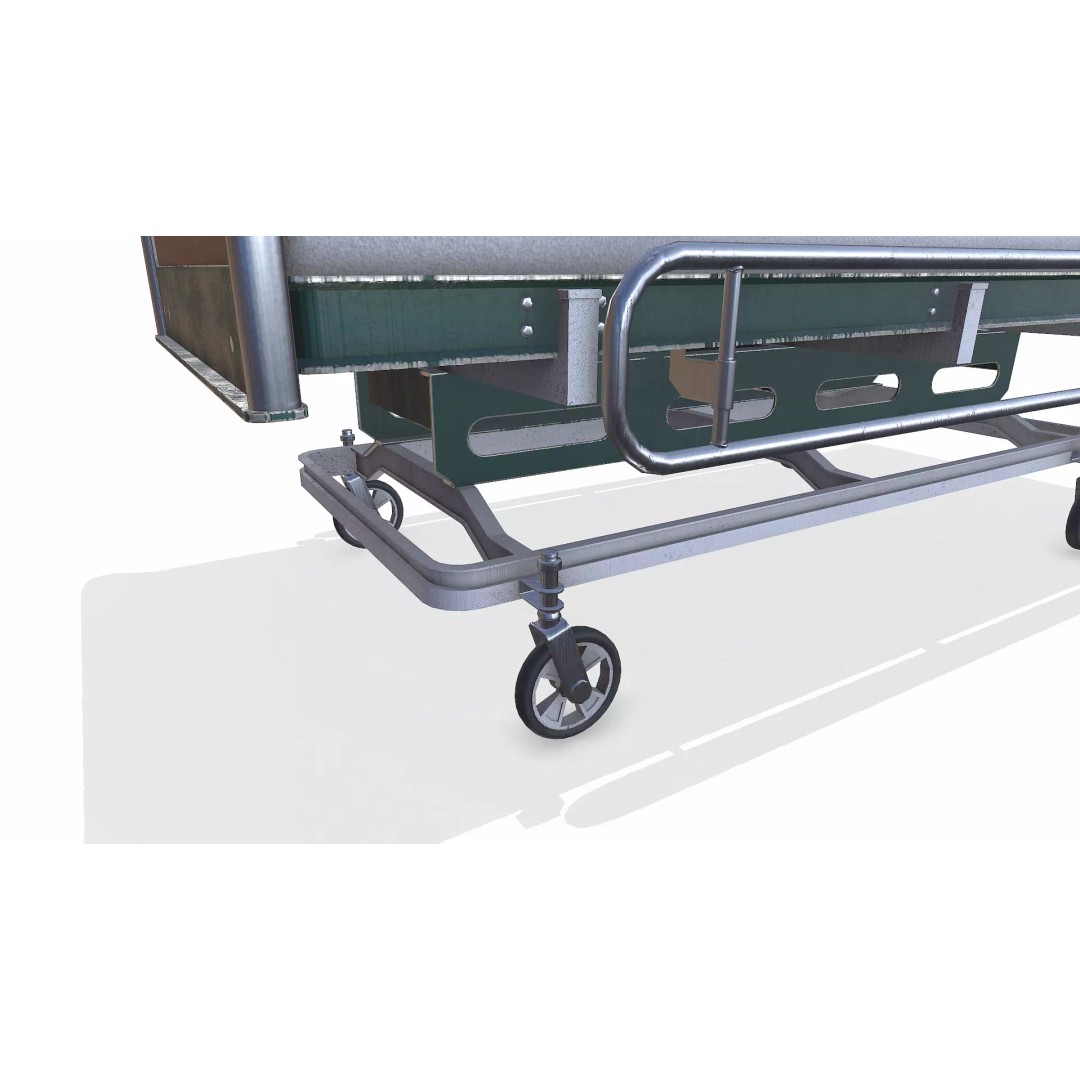 Old Hospital Bed 3D Model – Low Poly PBR Game Asset, FBX, OBJ, Blender - View 19