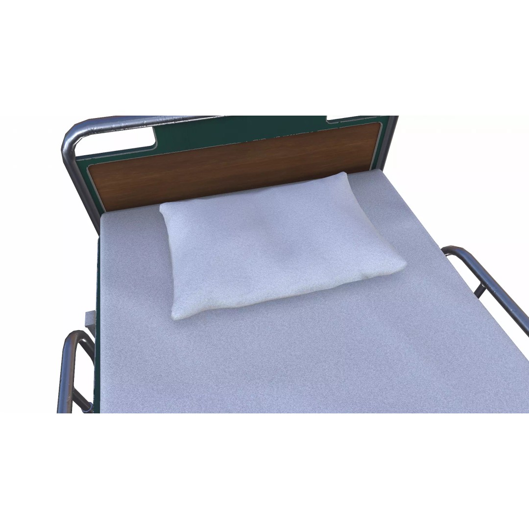 Old Hospital Bed 3D Model – Low Poly PBR Game Asset, FBX, OBJ, Blender - View 23