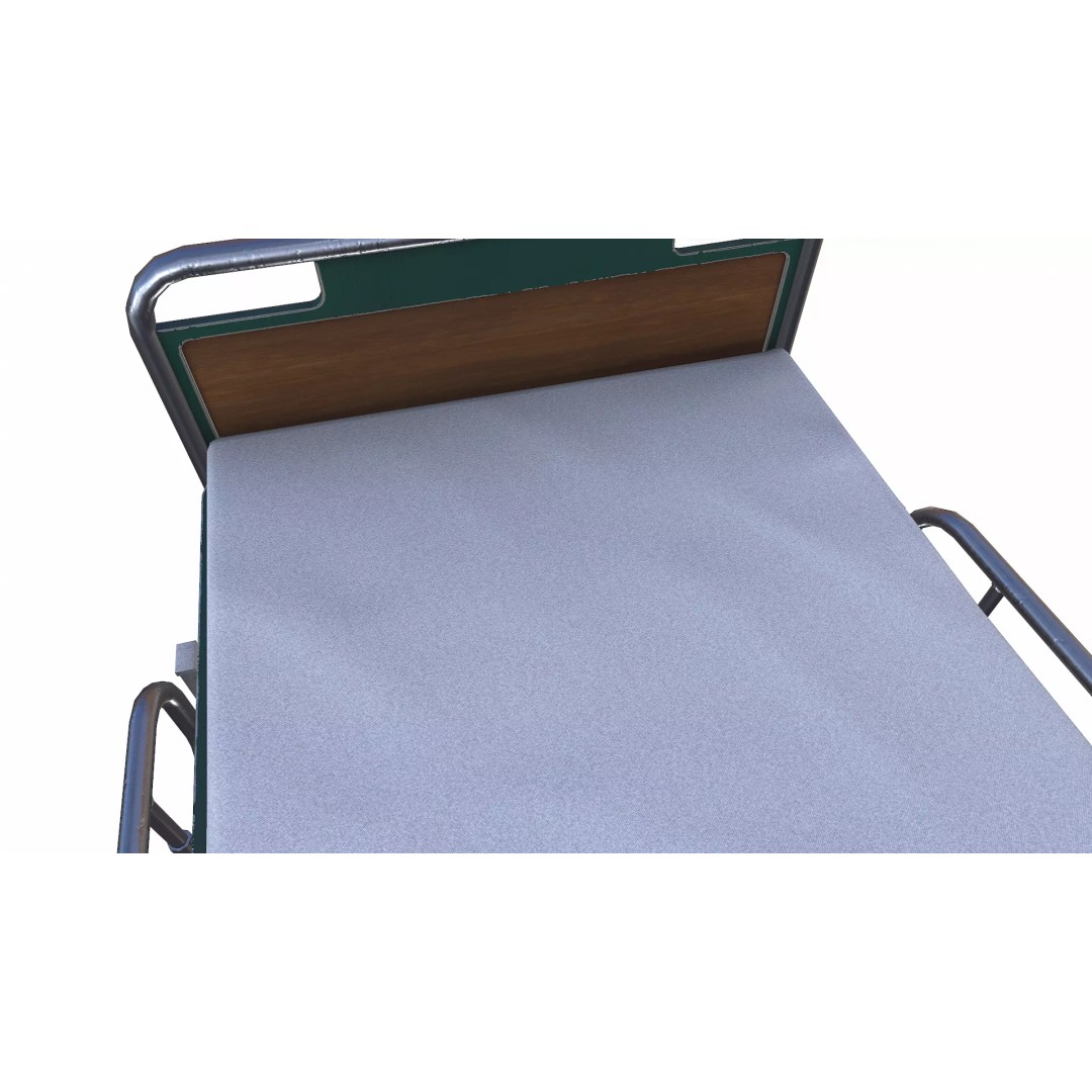 Old Hospital Bed 3D Model – Low Poly PBR Game Asset, FBX, OBJ, Blender - View 24
