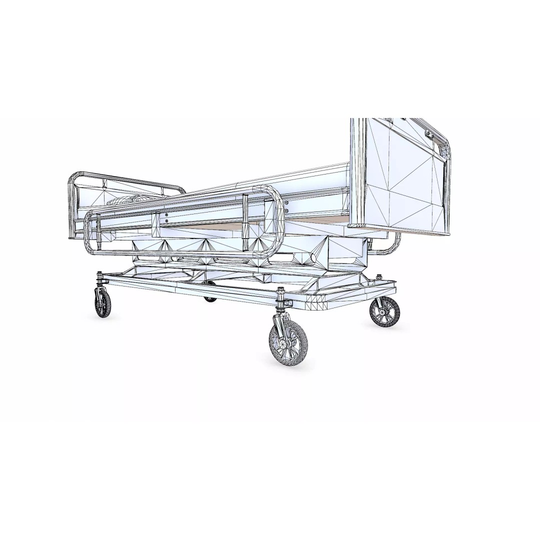 Old Hospital Bed 3D Model – Low Poly PBR Game Asset, FBX, OBJ, Blender - View 27