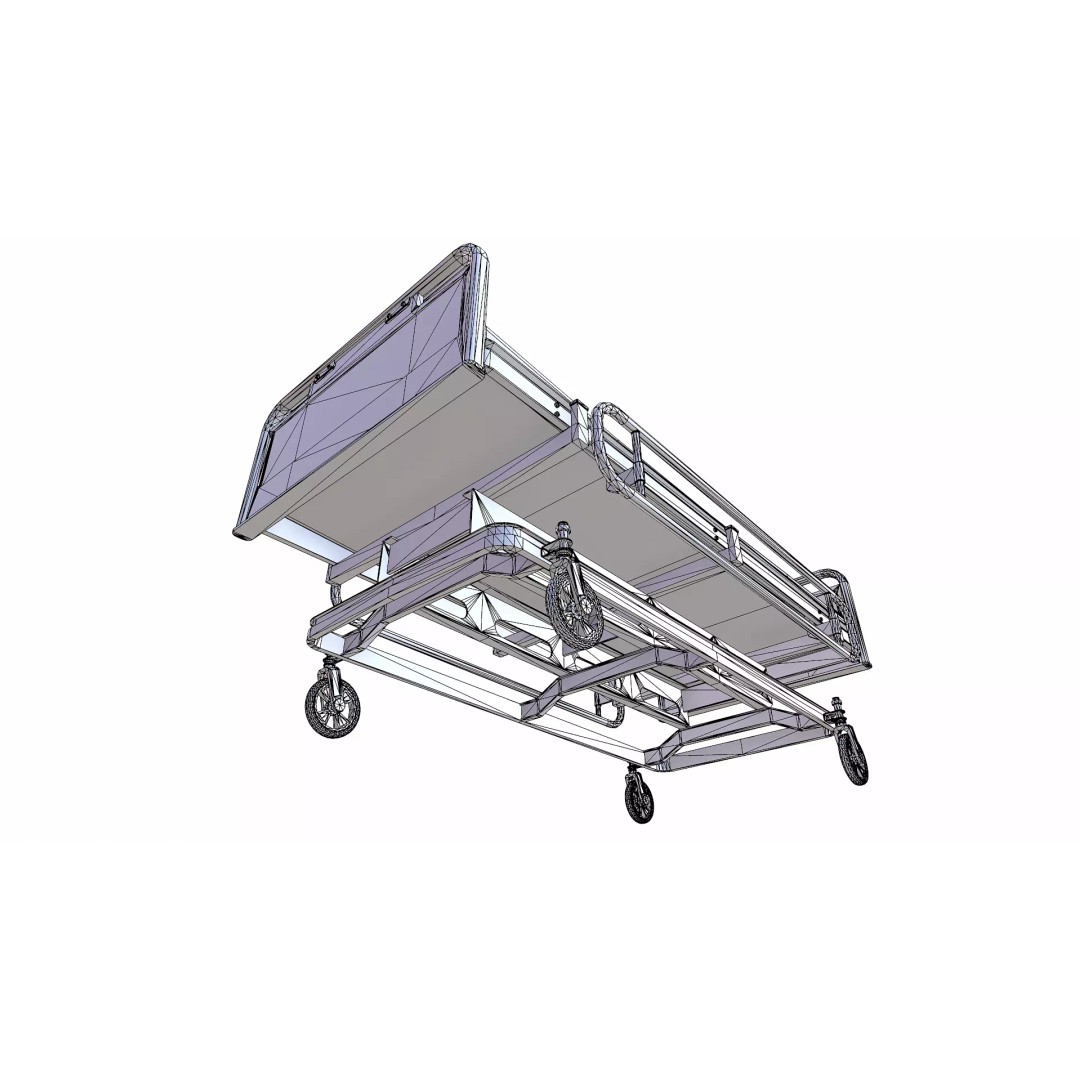 Old Hospital Bed 3D Model – Low Poly PBR Game Asset, FBX, OBJ, Blender - View 28