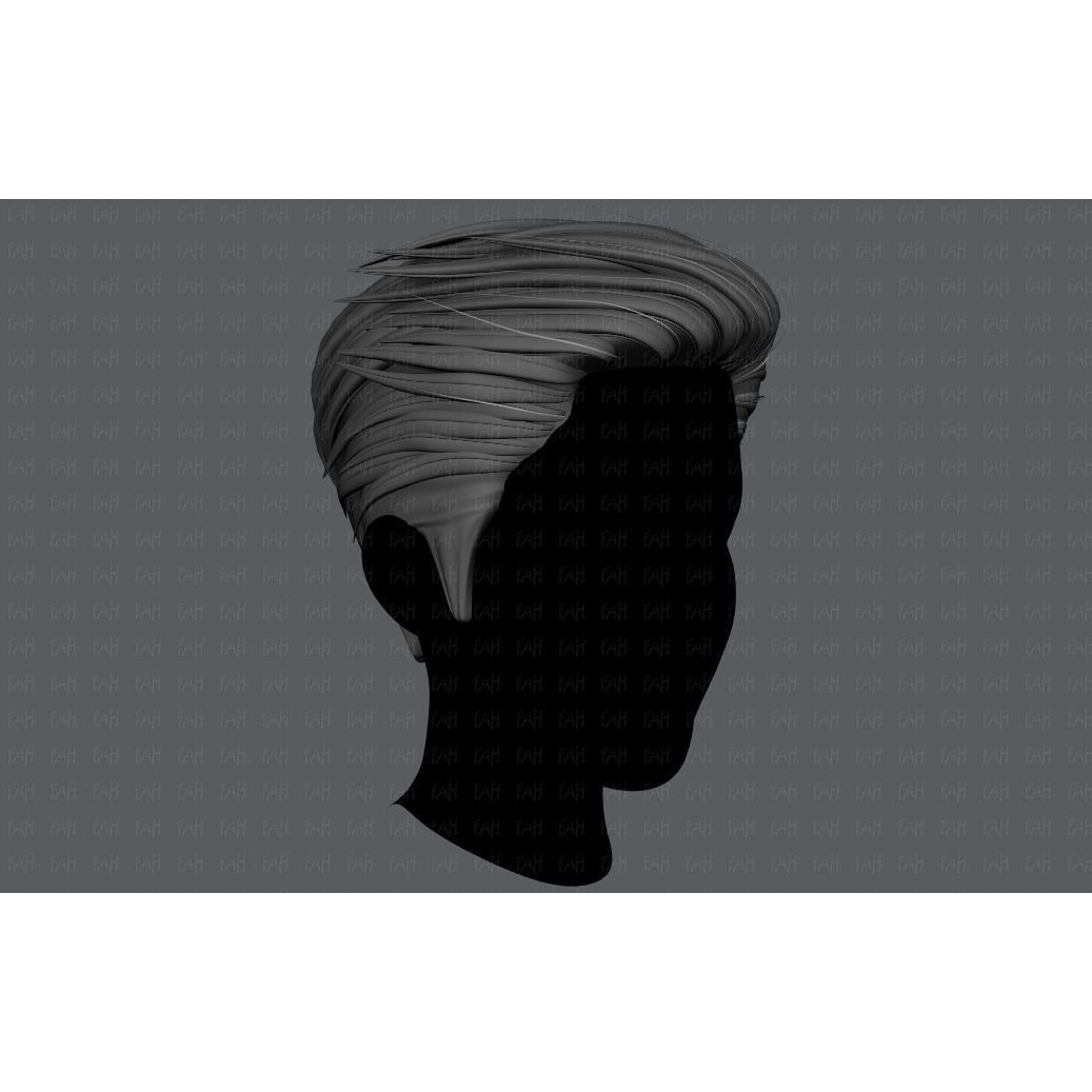 Cartoon Male Hair 3D Model – Low Poly Animation Asset, FBX - View 10