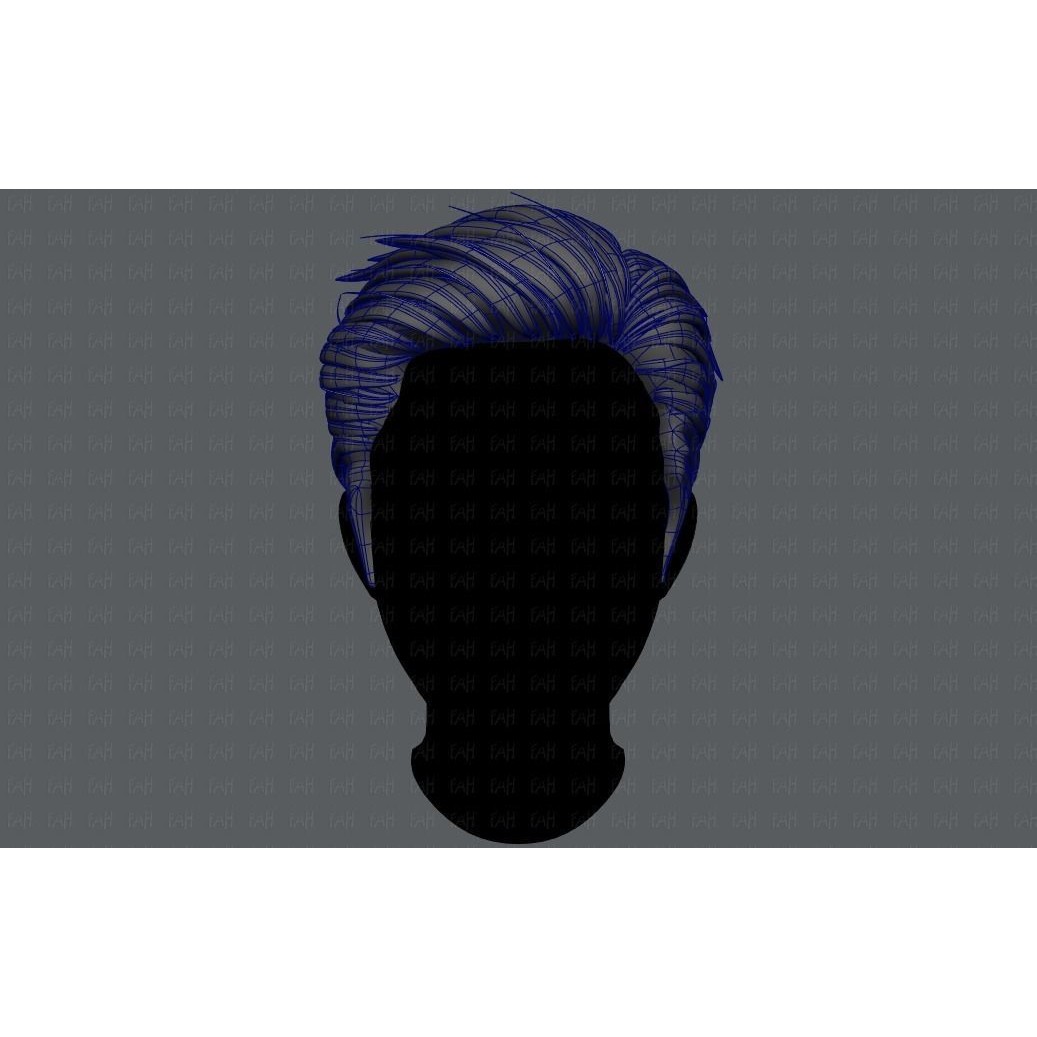 Cartoon Male Hair 3D Model – Low Poly Animation Asset, FBX - View 11