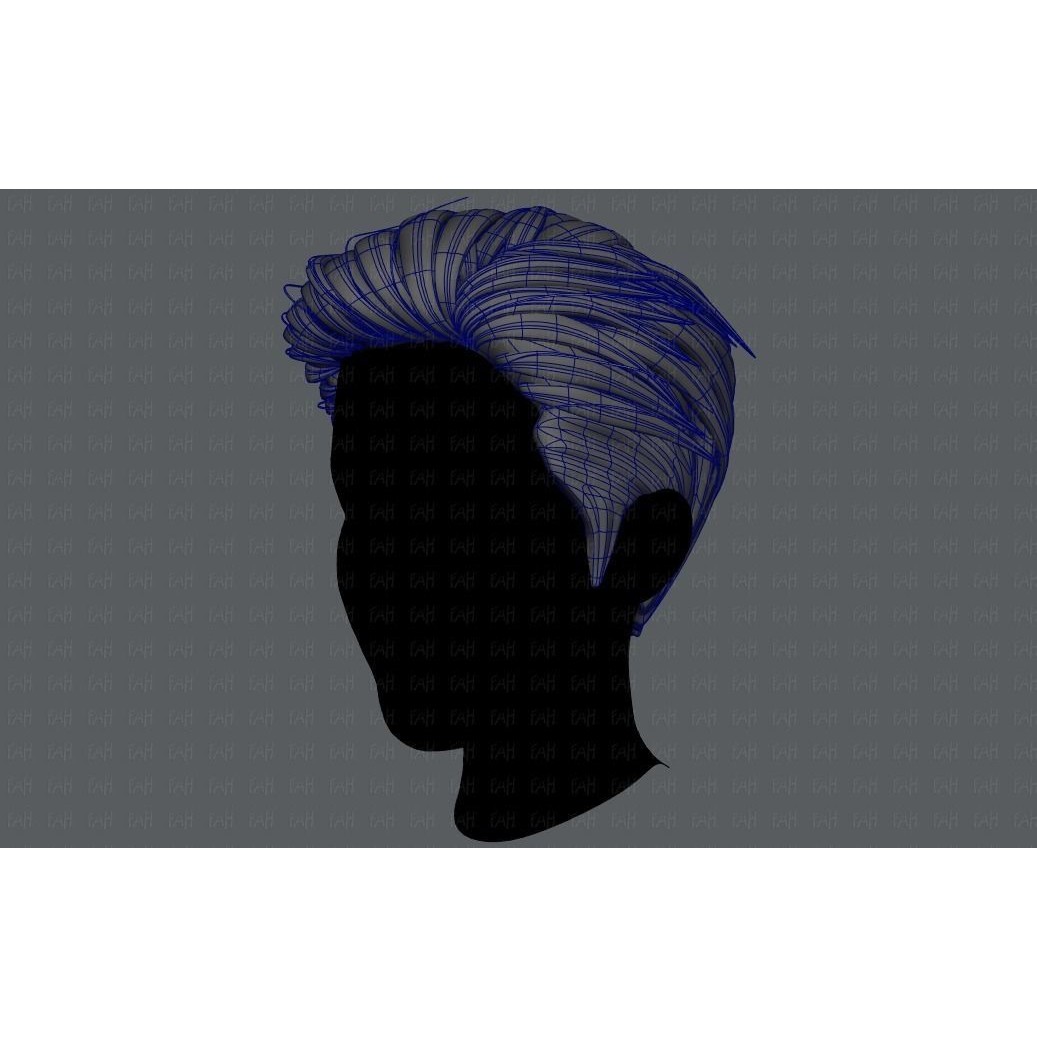Cartoon Male Hair 3D Model – Low Poly Animation Asset, FBX - View 12