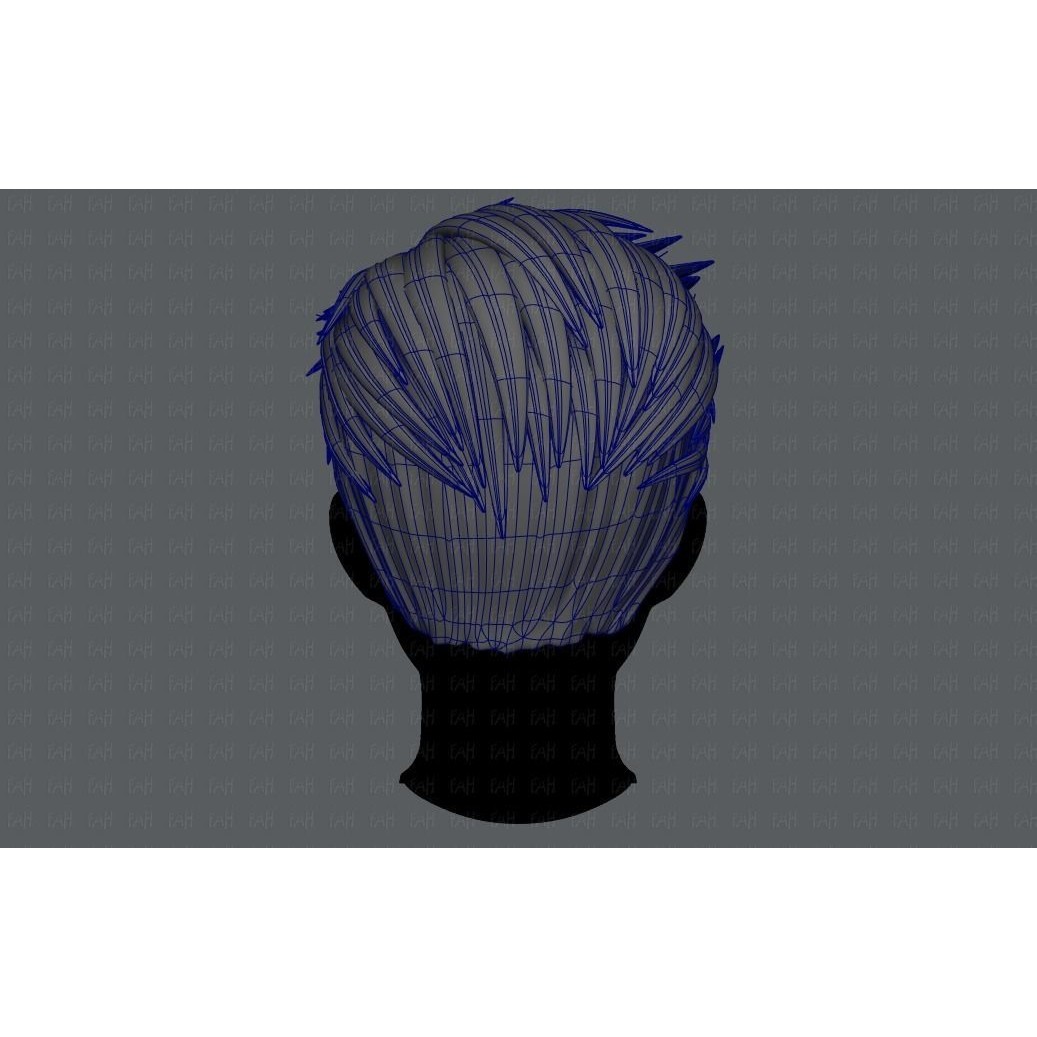 Cartoon Male Hair 3D Model – Low Poly Animation Asset, FBX - View 15