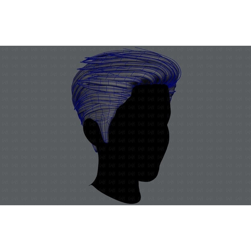 Cartoon Male Hair 3D Model – Low Poly Animation Asset, FBX - View 18
