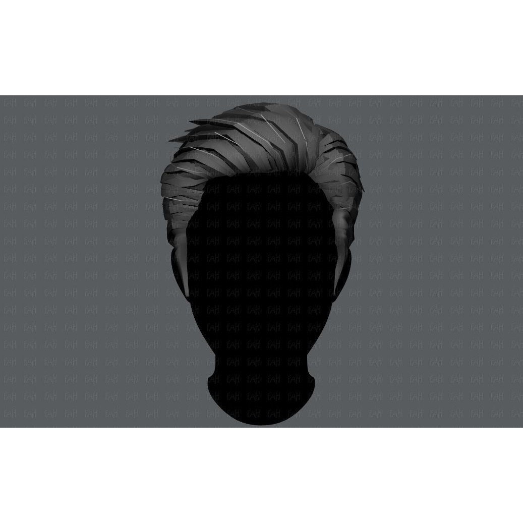 Cartoon Male Hair 3D Model – Low Poly Animation Asset, FBX - View 19
