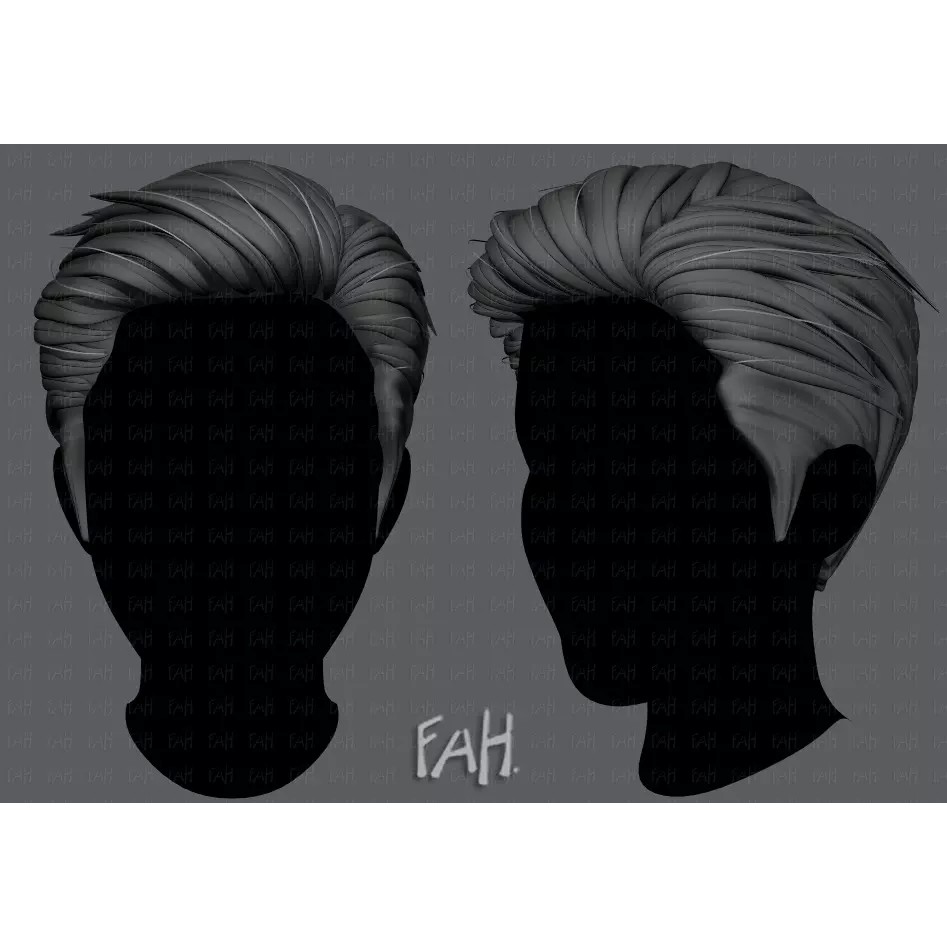 Cartoon Male Hair 3D Model – Low Poly Animation Asset, FBX - View 2