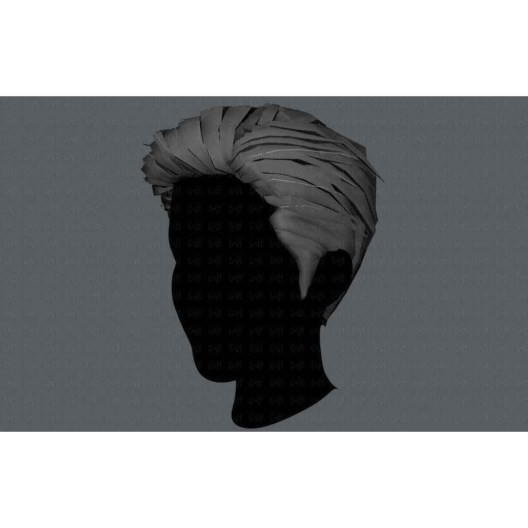 Cartoon Male Hair 3D Model – Low Poly Animation Asset, FBX - View 20