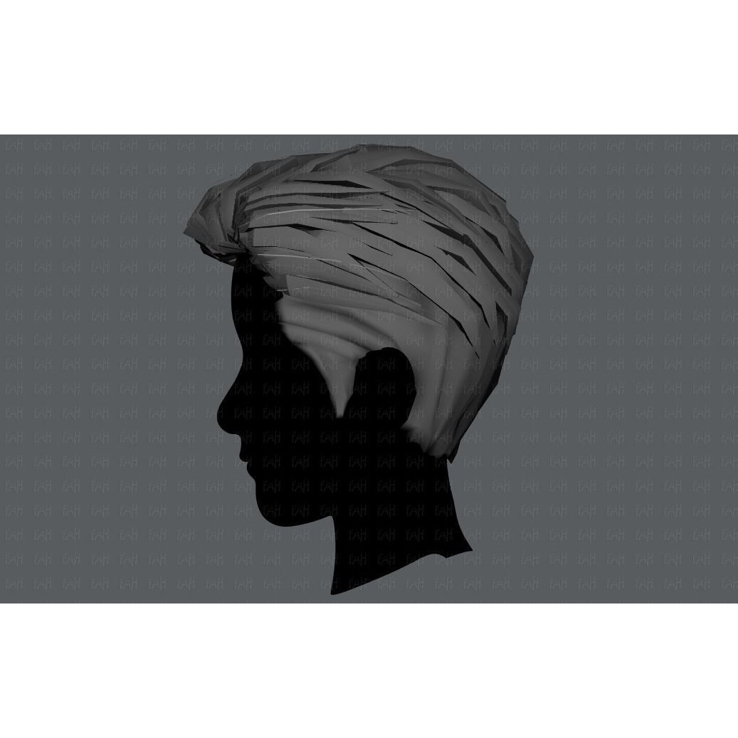 Cartoon Male Hair 3D Model – Low Poly Animation Asset, FBX - View 21