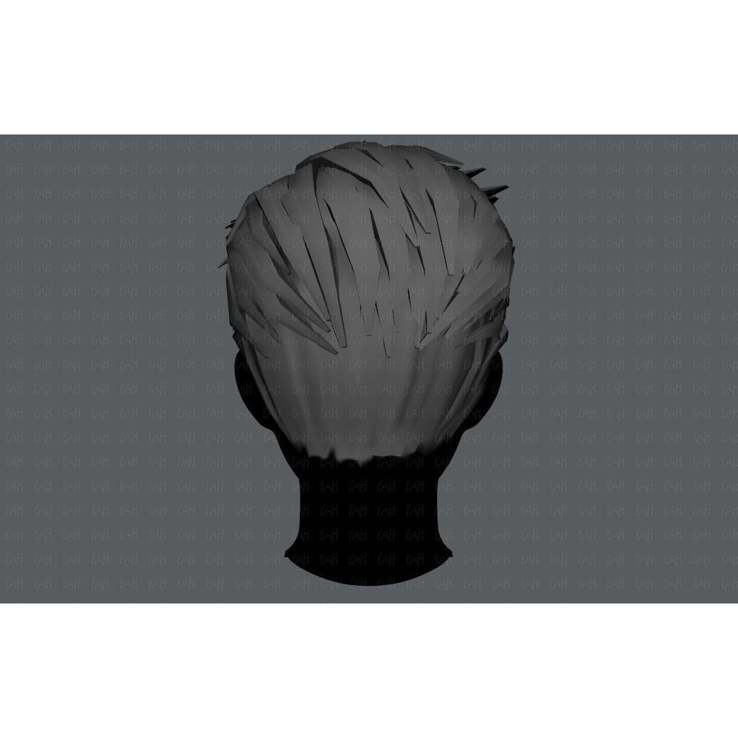 Cartoon Male Hair 3D Model – Low Poly Animation Asset, FBX - View 23
