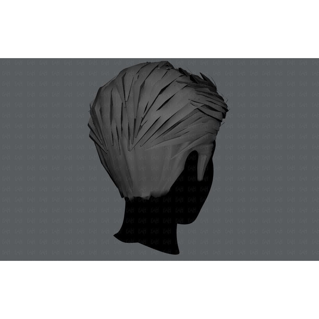 Cartoon Male Hair 3D Model – Low Poly Animation Asset, FBX - View 24