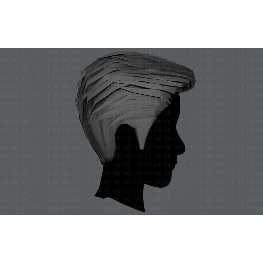 Cartoon Male Hair 3D Model – Low Poly Animation Asset, FBX - View 25