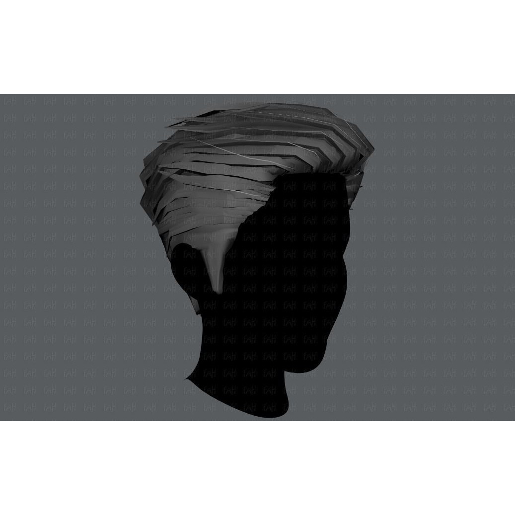 Cartoon Male Hair 3D Model – Low Poly Animation Asset, FBX - View 26
