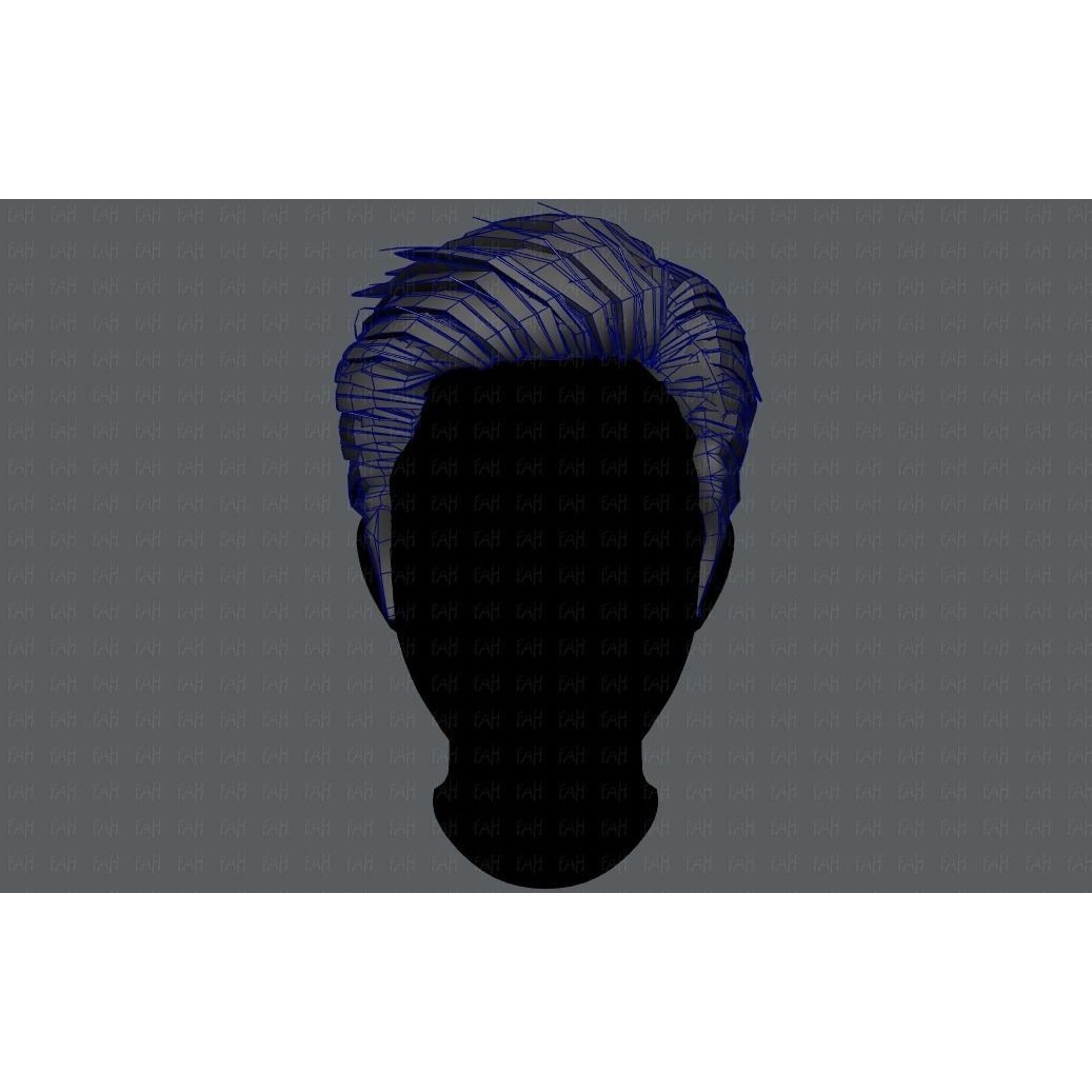 Cartoon Male Hair 3D Model – Low Poly Animation Asset, FBX - View 27