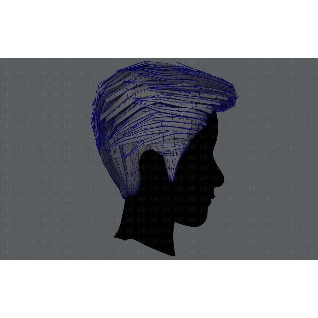 Cartoon Male Hair 3D Model – Low Poly Animation Asset, FBX - View 33