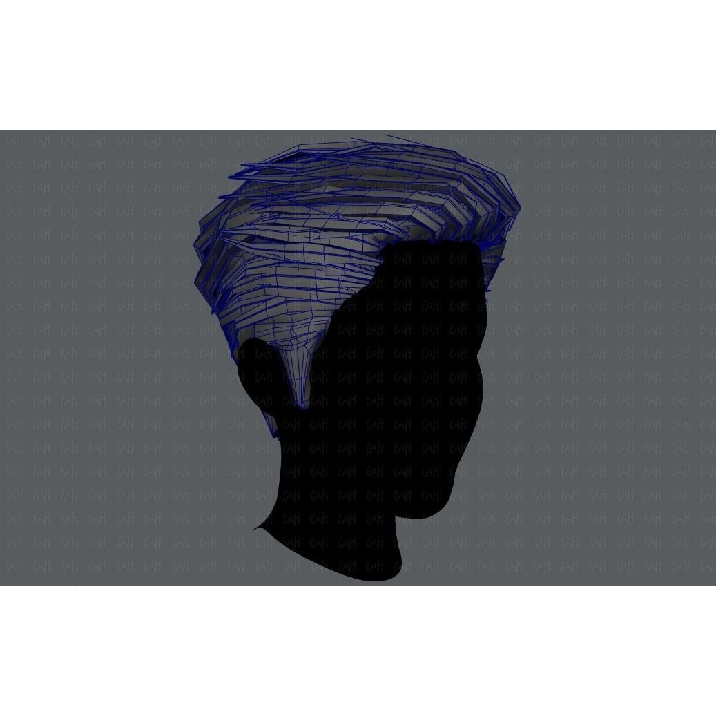 Cartoon Male Hair 3D Model – Low Poly Animation Asset, FBX - View 34