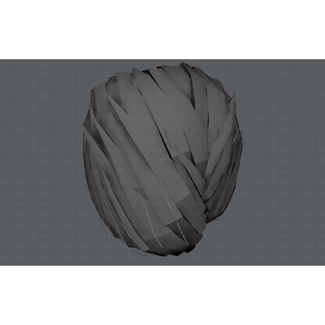 Cartoon Male Hair 3D Model – Low Poly Animation Asset, FBX - View 37