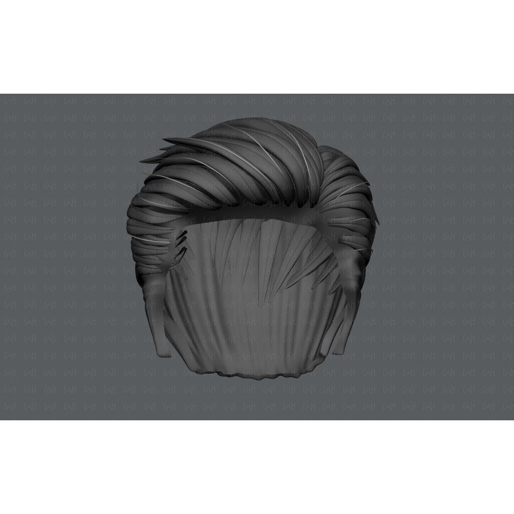Cartoon Male Hair 3D Model – Low Poly Animation Asset, FBX - View 39