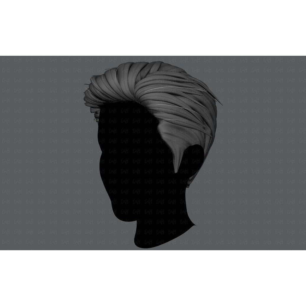 Cartoon Male Hair 3D Model – Low Poly Animation Asset, FBX - View 4