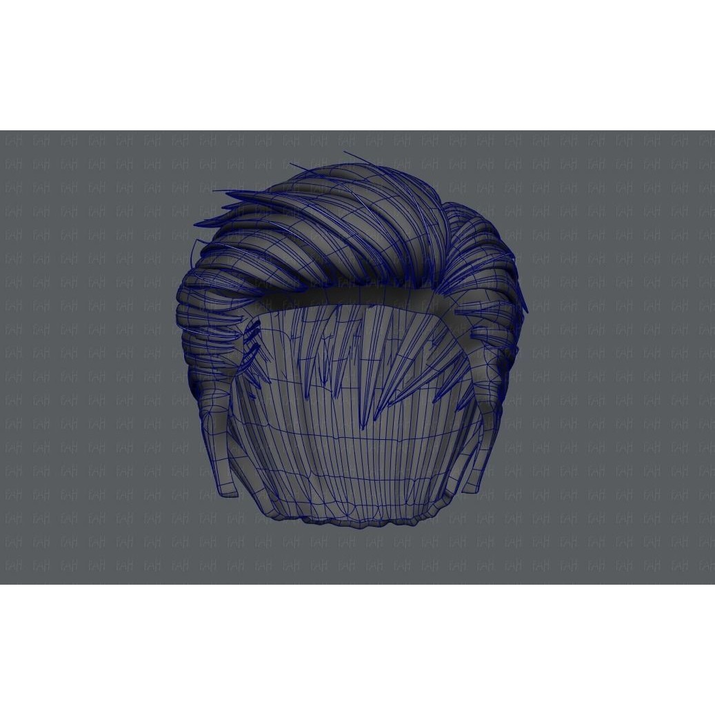 Cartoon Male Hair 3D Model – Low Poly Animation Asset, FBX - View 40