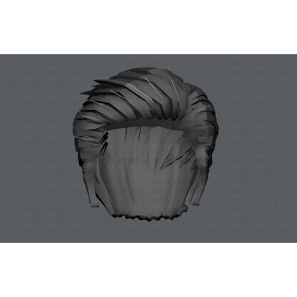 Cartoon Male Hair 3D Model – Low Poly Animation Asset, FBX - View 41