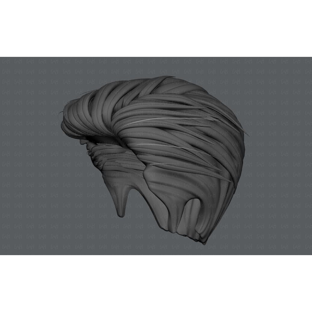 Cartoon Male Hair 3D Model – Low Poly Animation Asset, FBX - View 43