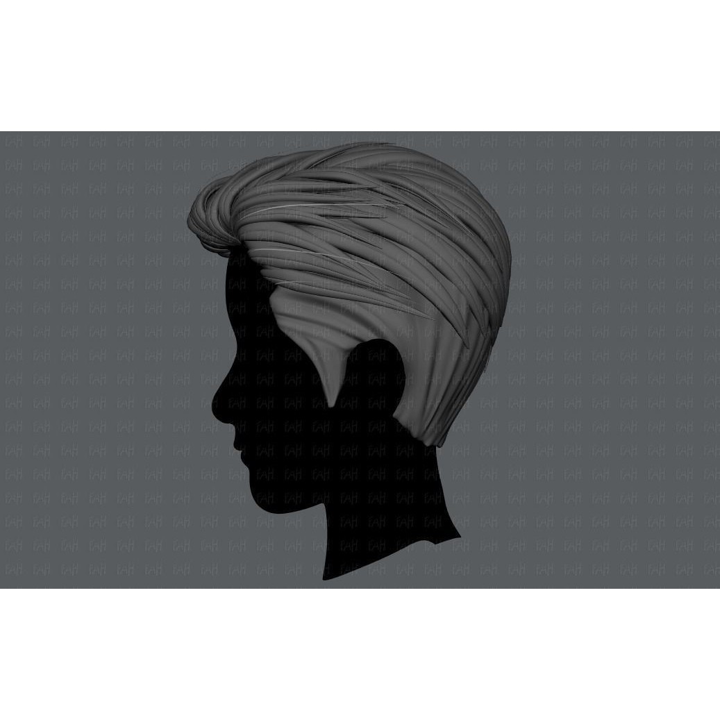 Cartoon Male Hair 3D Model – Low Poly Animation Asset, FBX - View 5