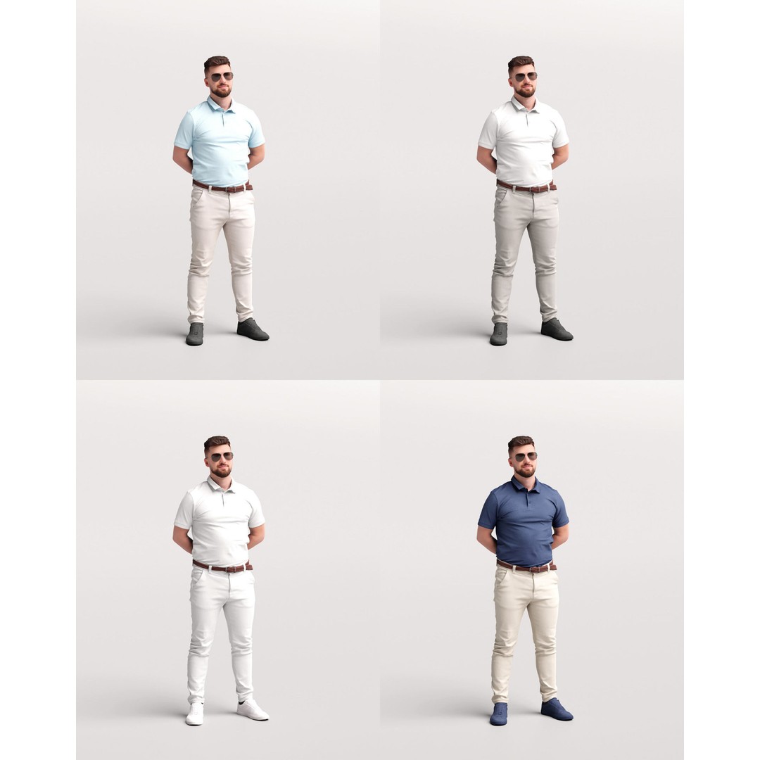 Humano Yacht Crew Man 3D Model – Realistic Pose, PBR Textures, FBX